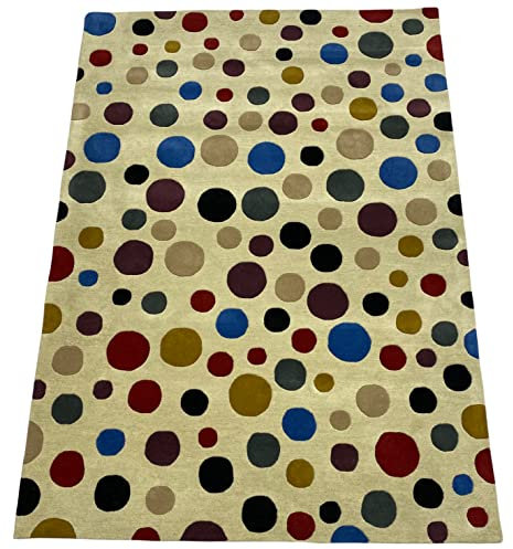 Bunt Beige Orientteppich Handgetuftete 100% Wolle Teppich Handgewebt 200 x 300 cm