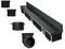 Schlitzrinne Set | 4 m | Typ 70 (Höhe 158 mm) | schwarz (Entwässerungsrinnen)