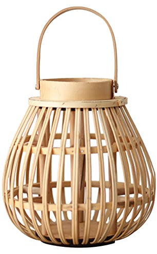 SOLUSTRE Geflochtene Windlicht Kerzenhalter Rattan Laterne Vintage Teelichthalter Gartenlaterne Räuchergefäße Windlichthalter Kerzenleuchter für Hochzeit Wohnzimmer Schlafzimmer Deko