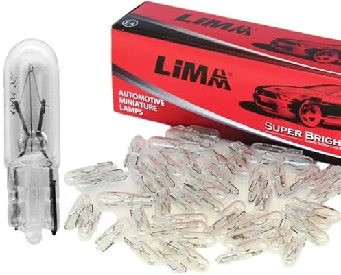 50x Glühbirne Scheinwerferlampe Birne 1,2W 12V Abblendlicht Fernlicht Glühlampen | E - Prüfzeichen | Sockel T5 - Warm Weiß