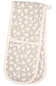 Dexam Organic Heart Double Oven Gloves, Grey