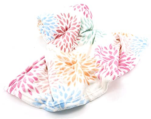 heimtexland ® Sommer Wohndecke Flanell Decke Bunt Blumen Mädchen Picknick Kuscheldecke 150x200 Typ812 Tupfen Pastell