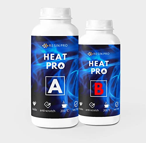 Resin Pro ® HEAT PRO Kratzfestes, glänzendes, flexibles Beschichtungsharz für Harzkreationen, kratzfest und hitzebeständig - 450g