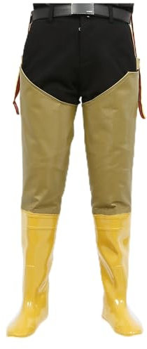 HWBZSZY Stivali Pesca Impermeabili Lunghi Esterno Scarpe Trampoliere Ultraleggere PVC/Nylon Stivali Gomma Cattura Subacquea Pesce Stivali Pioggia Antiscivolo Ad Alto Tubo Pantaloni Caccia,Long,42 EU