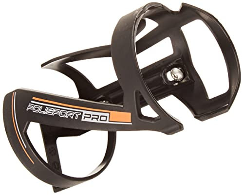 POLISPORT 8646400005 - Porte-bidon modèle Side Cage Pro pour VTT Vélo léger, résistant et Rapide à Monter en Couleur Noir/Orange