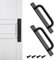 JJWNMLL Lot de 2 poignées d'armoire noires en alliage d'aluminium pour porte de cuisine (2, trous noirs mats perforés 18 cm)