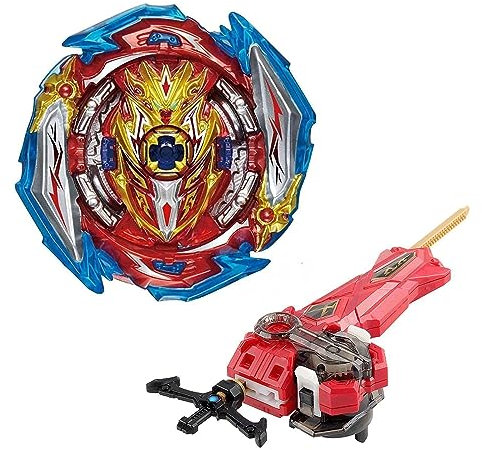 Netoke Gyros Toupie Turbo 4D Combinaison, Set avec Lanceur De Jeu Metal Fusion, Jouets Classiques Cadeau, B-173-1