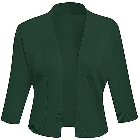 Fulidngzg Spolverino Donna Estivo Casual Cotone Elegante Giacca Estiva Curvy Leggero Cerimonia Bolero Taglie Forti Coprispalle Shrug 3/4 Maniche Cardigan Traspirante Morbida