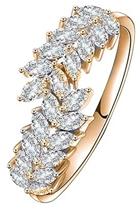 Olive Leaf Diamond vielseitiger Ring Schmuck Geburtstag Vorschlag Geschenk Braut Verlobungsfeier Ring Magnetische Ringe (E, One Size)
