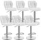 Yaheetech Lot de 6 Tabourets de Bar Réglables en Hauteur Modernes,Chaises de Bar en Similicuir et Métal,Tabouret Haut Capacité de Charge Maximale 136 kg,44 × 50,5 × 89 cm Blanc