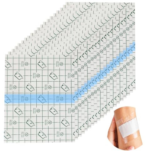 Bandage Transparent Imperméable,20 Pièces Pansement Adhésif Médical, Seconde Peau Ruban Adhésif Médical, Pansement Étanche pour Sport, Douches, Protéger Tatouage (10 x 12 cm)