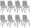 WAFTING Esszimmerstühle 8er Set, Gepolsterter Stuhl mit Hoher Rückenlehne und Leinendesign, Esstischstühle mit Metallfuß, für Esszimmer, Wohnzimmer, Küche, Schlafzimmer und Empfangsraum, Grau