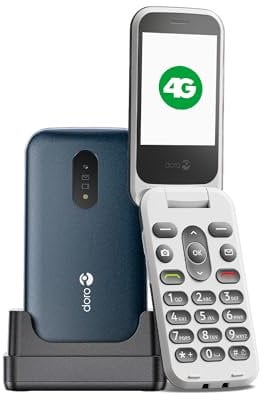 Doro 2820 4G Unlocked Basic Mobile Phone For Seniors With Loud And Clear Sound, Large Buttons, Camera, Assistance Button And USB C Charging With Cradle [UK And Irish Version]