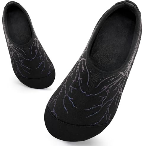 Kinder Badeschuhe Schwimmschuhe Wasserschuhe Jungen Baby Strandschuhe Aquaschuhe Schnell Trocknend für Beach Pool(JiaoYin Schwarz20/21)