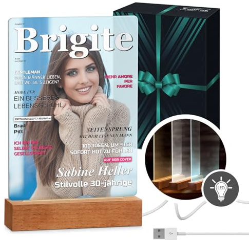Maverton beleuchteter LED-Rahmen mit Foto, personalisiertes Acryl Glasbild | Personalisiertes Acryl Glasbild mit Foto, Fotorahmen mit LED-Beleuchtung, LED Acrylglas Fotogeschenk für Frau Mann Paar
