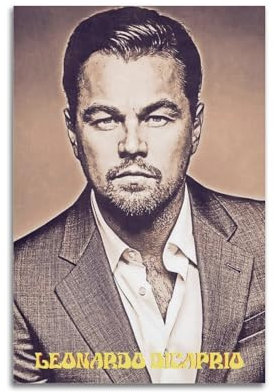VZRSQZK Leonardo DiCaprio Retro-Poster, Motiv: Schauspieler, dekoratives Gemälde, Leinwand, Wandposter und Kunstdruck, moderne Familienschlafzimmer-Dekoration, Poster, 30 x 45 cm