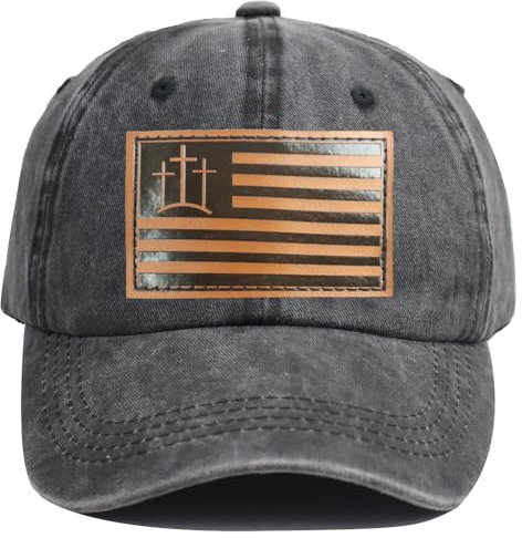 Kamaple Jesus-Hüte aus Leder für Männer und Frauen, religiöse Geschenke für Damen und Herren, verstellbare bestickte Baumwolle, christliche Baseballkappe, leder schwarz, Einheitsgröße