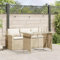 Faroom Gartensofa Rattan Balkon Sofa 3 Sitzer mit Tisch Lounge Sofa Outdoor Rattansofa 3er Balkon Lounge Klein Balkonmöbel Couch Gartenlounge Gartenmöbel Polyrattan Beige, Cremeweiß