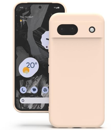 YATWIN Coque pour Google Pixel 8A, Housse en Silicone Doux avec Découpes Précises pour Caméra, Design Ultra Mince, Protection 360° à Bords Surélevés - Rose Pâle