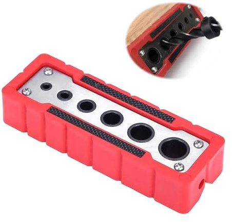 Wekuw Guide Percage, Gabarit de Percage avec 6 Tailles de Trous Aide au Perçage Ø 2-12 mm pour Perçages à Angle Droit et Précis pour Surfaces, Matériaux Rond et Arêtes, y Bois et Métal