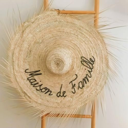 Grand Chapeau Décoratif Mural - Chapeau de paille Maison de famille - Decoration murale
