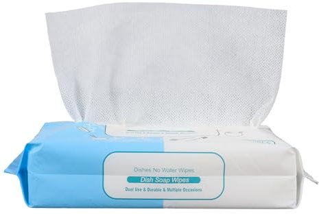 Magic Cleaning Wipes Kitchen Dish Sponge for Washing Dishes Lunch Box Cleaning Kitchen All-Purpose Scrubbing Dishwashing Towel Foam from Water Dual Use of Dry and Wet 60 Count (1 Pack)