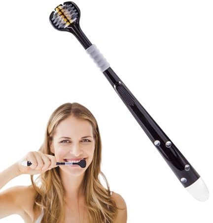 Kixolazr Weiche Zahnbürste mit drei Borsten, Zahnbürste mit 3 Köpfen, Zahnbürste mit abgewinkelten Borsten, Effektive Zahnbürste mit weichen Borsten, Reisezahnbürste mit sensorischen Borsten,