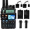 Walkie Talkie 128 Canales con LCD, 144-146/430-440 MHz UHF/VHF, Batería Recargable 1800mAh, VOX, CTCSS/DCS, Alcance de 5 a 8 Km, Incluye Auriculares - Profesional