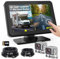 Wired Backup Camera Kit with 7 Touch Screen Monitor, Plug and Play Dual HD 1080P RV Backup Cameras Wired System, with a 64G TF card, Great for RV Truck Trailer Camper Tractor