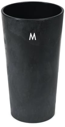 Pot de fleurs rond - Effet béton avec insert amovible - Anthracite - Taille M - 37 cm