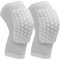 QmjdDymx Rodilleras de baloncesto, 1 par de rodilleras transpirables para mujeres y hombres, rodilleras absorbentes del sudor con relleno de nido de abeja, para deportes, (blanco, M)