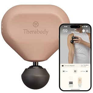 Theragun Mini von Therabody (3. Generation) – Ultratragbare Massagepistole und Reisezubehör für schnelle, effektive Schmerz- und Verspannungen überall – Desert Rose