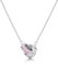 Linawe Collana rosa in acciaio inossidabile da donna, collane con ciondolo in quarzo rosa, collana con ciondolo a catena in argento, set di gioielli con pietra portafortuna in cristallo