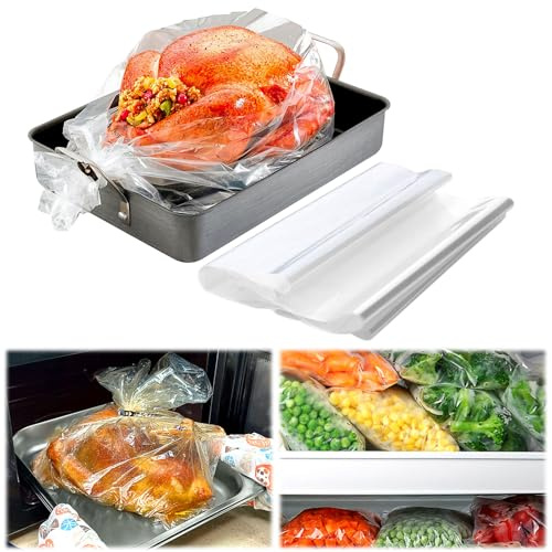 Truthahn-Bratbeutel zum Kochen im Ofen, extra groß, Truthahn-Größe, zum Braten von Huhn, Fleisch, Fisch und Gemüse, 41 x 46 cm, 10 Stück