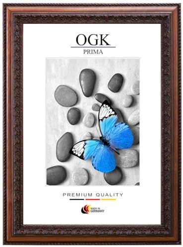 Online-GalleryKing Barock Holz Bilderrahmen 60 x 80 cm in Braun | Größe wählbar | Edler Holzrahmen | mit entspiegeltem Acrylglas | Maßanfertigung | für Fotos, Poster & Puzzle | OGK_06