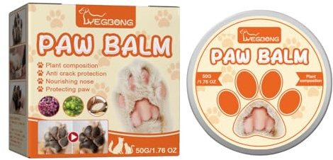 QOCUILC Pfoten- & Nasenbalsam für Hunde & Katzen – 100% Natürlicher Pflegebalsam bei Rissiger Haut, Trockenheit & Reizungen – Sicher beim Ablecken – 50g