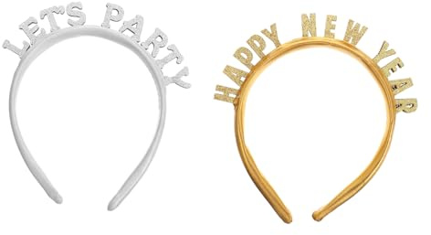 TOGEVAL 2 Stück Teiliges Year Haarband Festival Party Haarschmuck Leichtes Stirnband mit Glänzenden Zahlen für Silvester Weihnachtsfeier und Festliche Anlässe