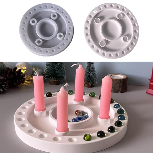 Silikonformen Gießformen Ostern, Adventskalender Silikonform Ostern Kerzenhalter Rund Silikonform Adventskalender Gips zum Gießen Gießformen Silikon Ostern Gießform Kerzenhalter (A)