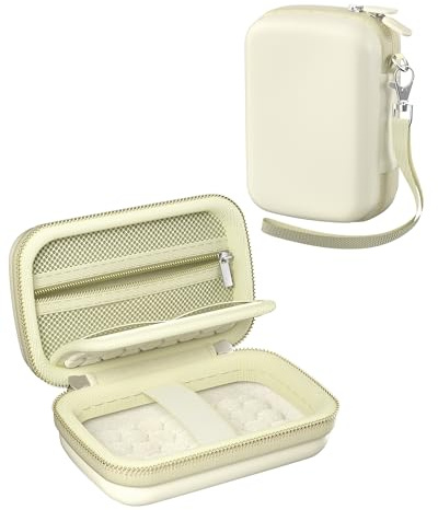 ProCase Digital Camera Case for IXNAIQY/Kodak PIXPRO FZ55/FZ45 -Cream | Compact Travel Bag for Vlogging Camera CAMKORY/Lecran/Lecnippy/Froitx/aycy/FJFJOPK, Mesh Pocket for Batteries, SD Card