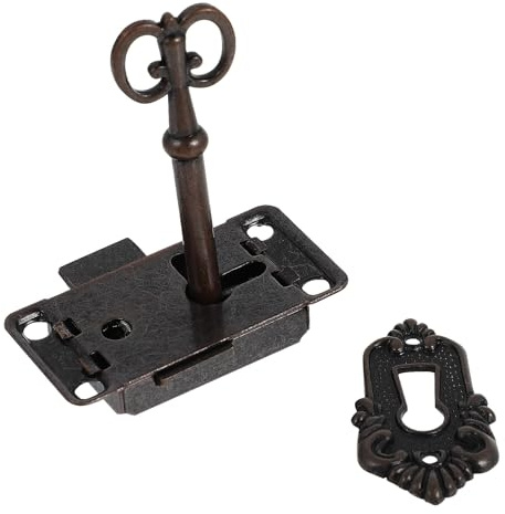 Serratura Armadio Vintage in Ferrolega di Zinco, 2 Set | Scatola di Gioielli e Casse in Legno, Ricambio per Vecchie Chiusure, Facile da Installare