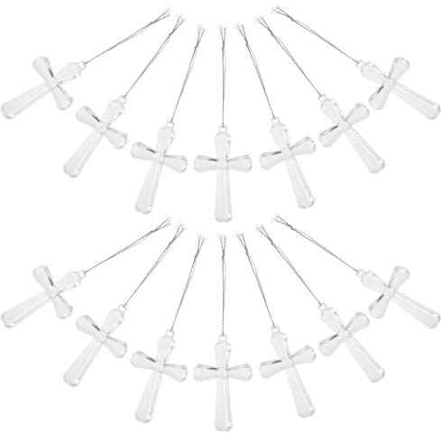 YARNOW 50 Stück Acryl Kreuz Sonnenfänger zum Bemalen Religiöse Fensterdeko für Ostern Sonntagsschule und Selbstgemacht Bastelset