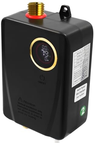 Mqwdxzfes Elektrischer Durchlauferhitzer 3500W, Sofort Warmwasserbereiter mit LED Touchscreen, 304 Edelstahl Kleinspeicher Untertisch Wasserheizer Boiler für Küche Bad Handwäsche Waschbecken