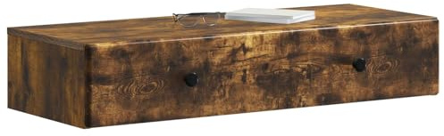 vidaXL Wandmontierter Beistelltisch Geräucherte Eiche Holzwerkstoff, Eleganter Beistelltisch, modernes Stauraummöbel, rechteckig, vielseitig für Dein Wohnzimmer