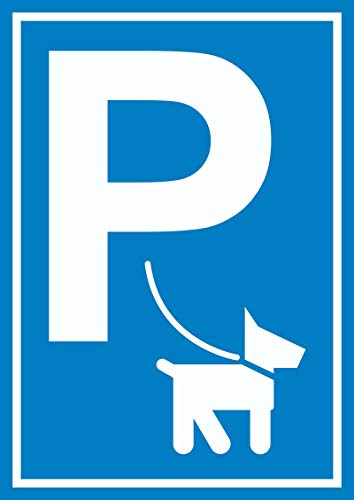 HB-Druck Hundeparkplatz Schild P Hunde A4 Rückseite selbstklebend