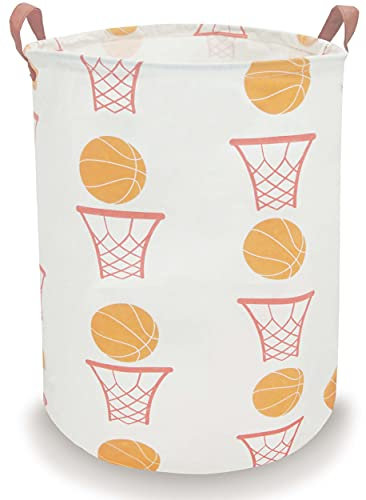 BOOHIT Aufbewahrungskorb aus Baumwollstoff, faltbar, wasserdicht, große Aufbewahrungskörbe, Spielzeug-Organizer, Heimdekoration (Basketball)