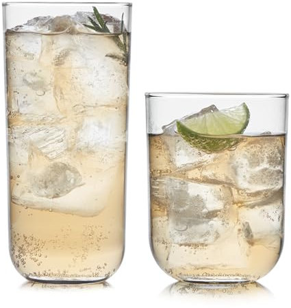 Libbey Polaris 16-Piece Tumbler and Rocks Glass Set, Axis