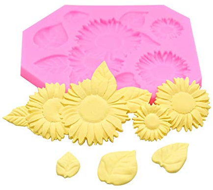 Dream Room Kuchen Silikon Backform 3D Sonnenblumen Silikonform Pralinenform Handgemachte Kuchenform DIY Schokoladenform Fondant Kuchen Dekoration für Geburtstag Halloween/Weihnachten (a)