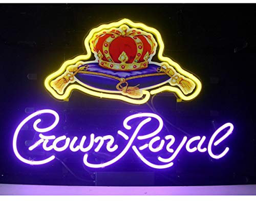Crown Royal Neon Light Signs Home Beer Bar Pub Recreation Room Game Lights Windows Garage Wall Sign Glass Home Party Birthday Bedroom Bedside Table Decoration Gifts