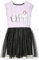 Amazon Essentials Disney | Marvel | Star Wars Vestidos tutú de Punto con Manga Corta - Colores interrumpidos Niña, Morado Negro Logotipo de Star Wars, 8 años