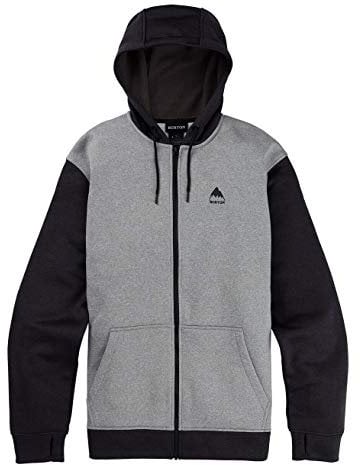 Burton Oak, Felpa Con Cappuccio Uomo, Gray Heather/True Black, L